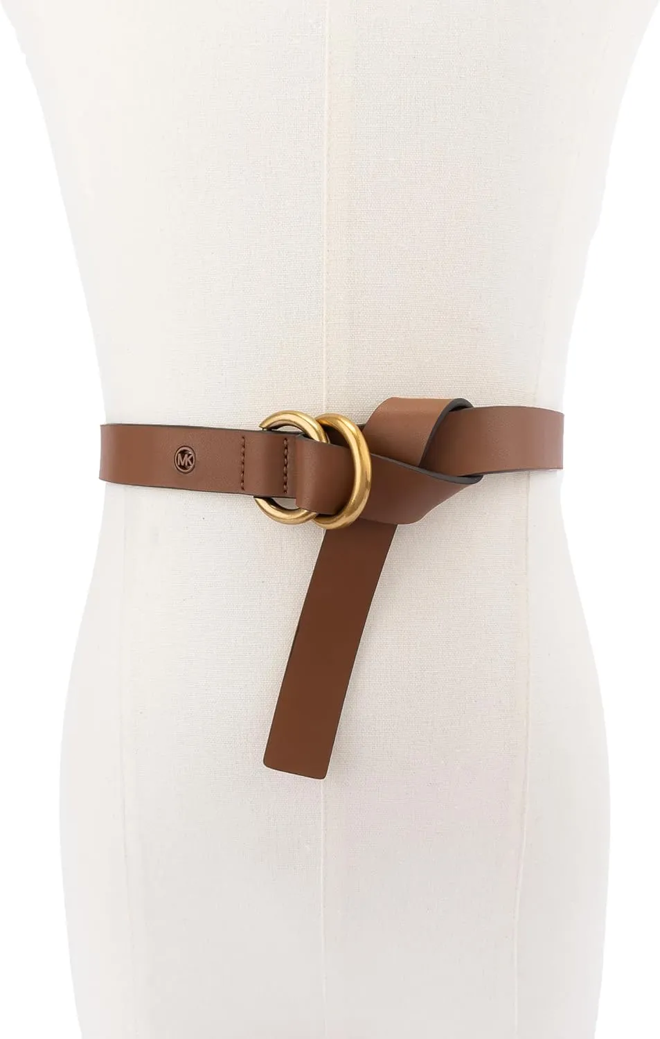 Michael Kors Womens 1 Inch Double Ring Leather Belt, Fashion Accessory for Everyday Wear