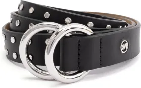 Michael Kors Womens 1 Inch Double Ring Leather Belt, Fashion Accessory for Everyday Wear