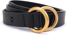 Michael Kors Womens 1 Inch Double Ring Leather Belt, Fashion Accessory for Everyday Wear