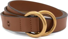 Michael Kors Womens 1 Inch Double Ring Leather Belt, Fashion Accessory for Everyday Wear