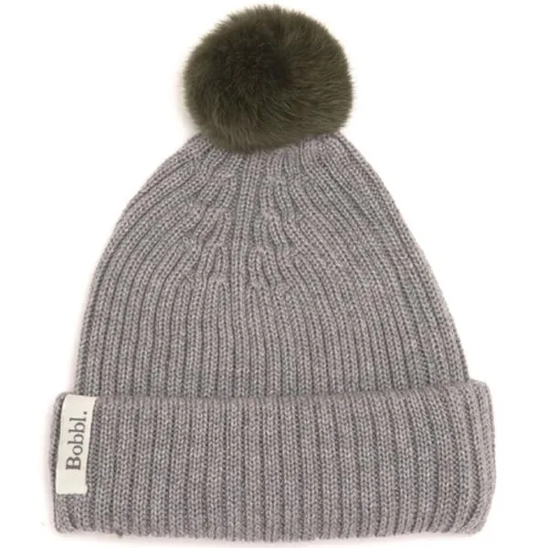 Mini bobbl - Khaki - Fur Pom Pom