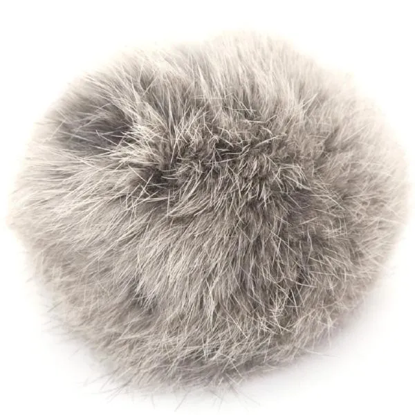 Mini bobbl - Natural Grey - Fur Pom Pom