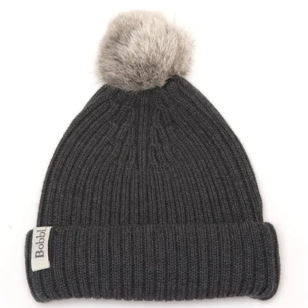 Mini bobbl - Natural Grey - Fur Pom Pom