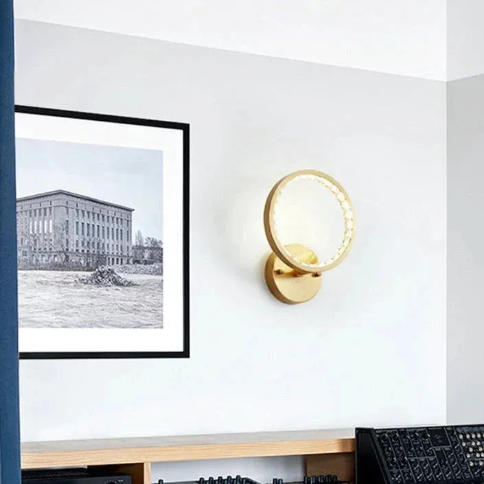 Modern Simple Bedroom Bedside Copper Wall Lamp