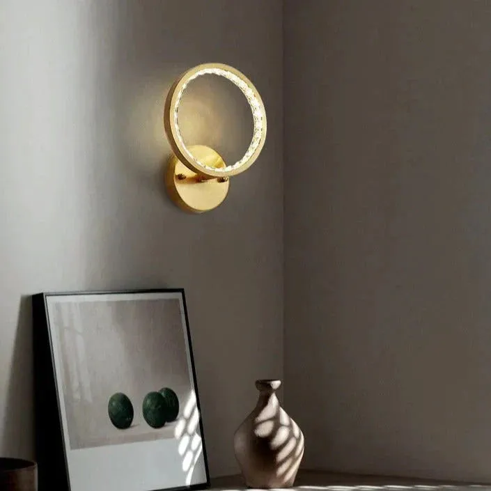 Modern Simple Bedroom Bedside Copper Wall Lamp