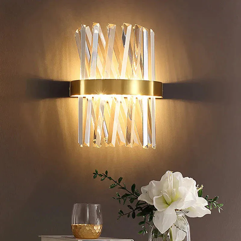 Modern Simple Corridor Crystal Copper Wall Lamp