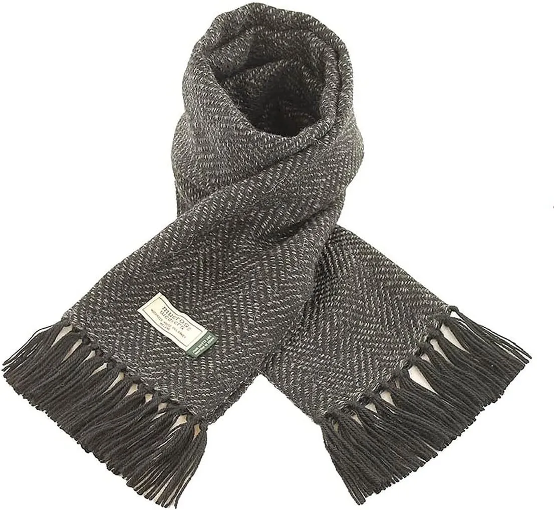 Mucros Weavers Mens Wool Scarf, Handwoven in Ireland, Traditional Fishermans Scarf