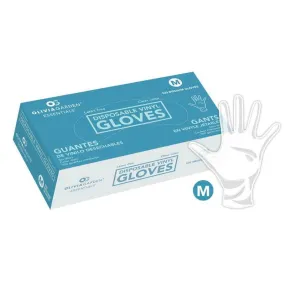 Olivia Garden Essentials Disposable Vinyl Gloves Clear Medium