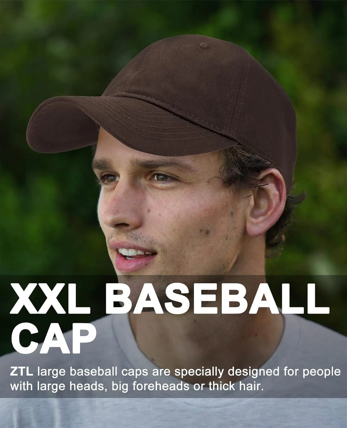 Oversize XXL Baseball Cap for Big Heads 23.6"-25.6", Extra Large Cotton Baseball Hat, Plus Size Unstructured Dad Hats