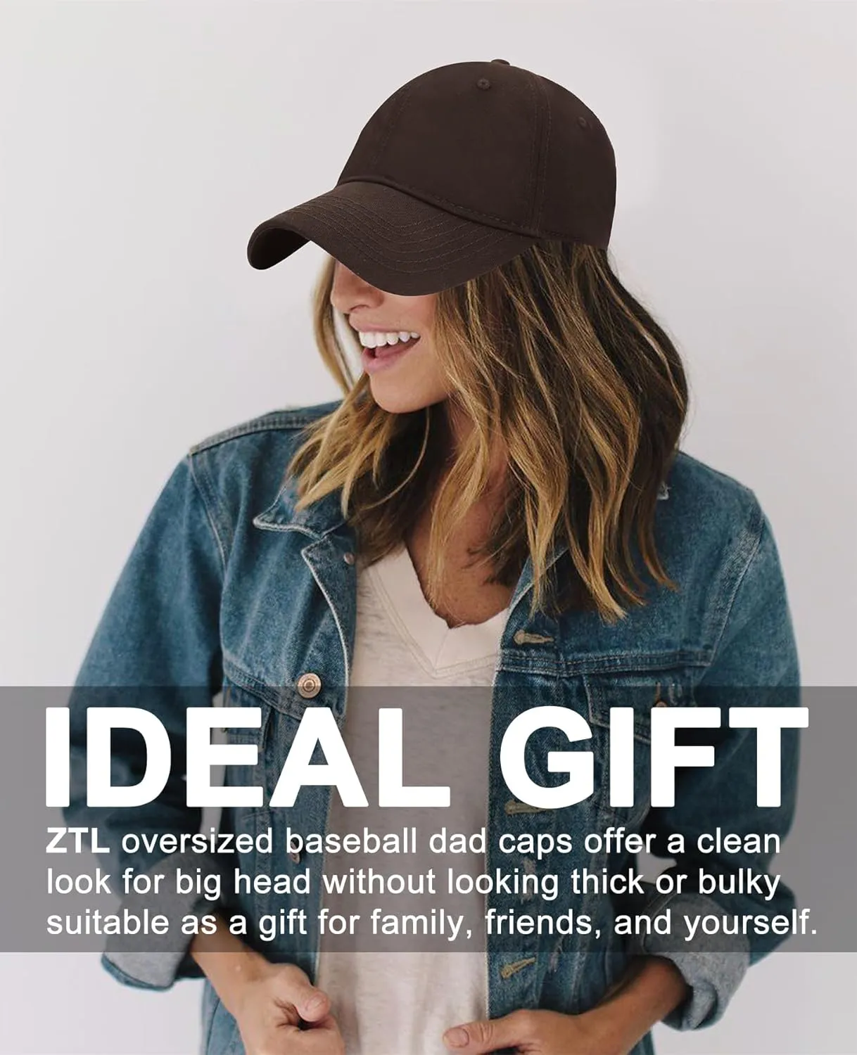 Oversize XXL Baseball Cap for Big Heads 23.6"-25.6", Extra Large Cotton Baseball Hat, Plus Size Unstructured Dad Hats