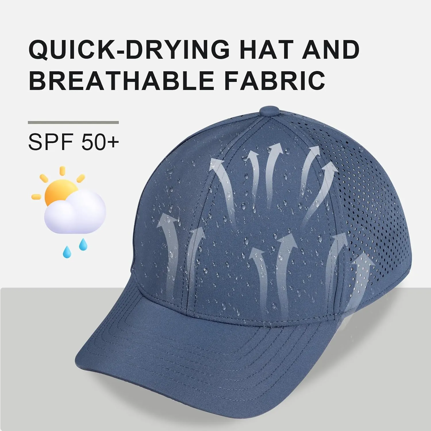 Oversize XXL Quick Dry Baseball Caps for Men, Mesh Snapback Hat for Big Head 23.6"-25.9", Unisex Outdoor Sport Hat