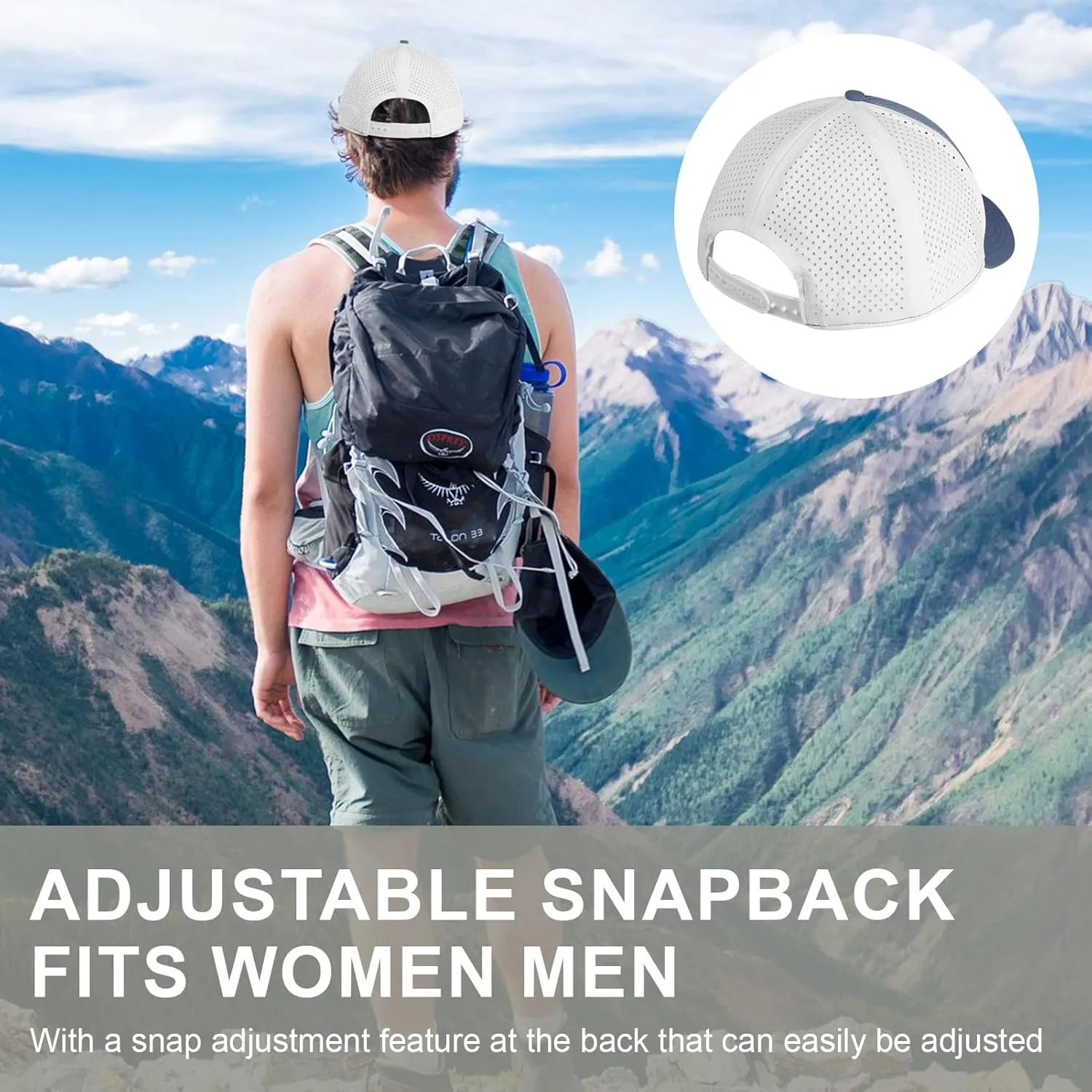 Oversize XXL Quick Dry Baseball Caps for Men, Mesh Snapback Hat for Big Head 23.6"-25.9", Unisex Outdoor Sport Hat