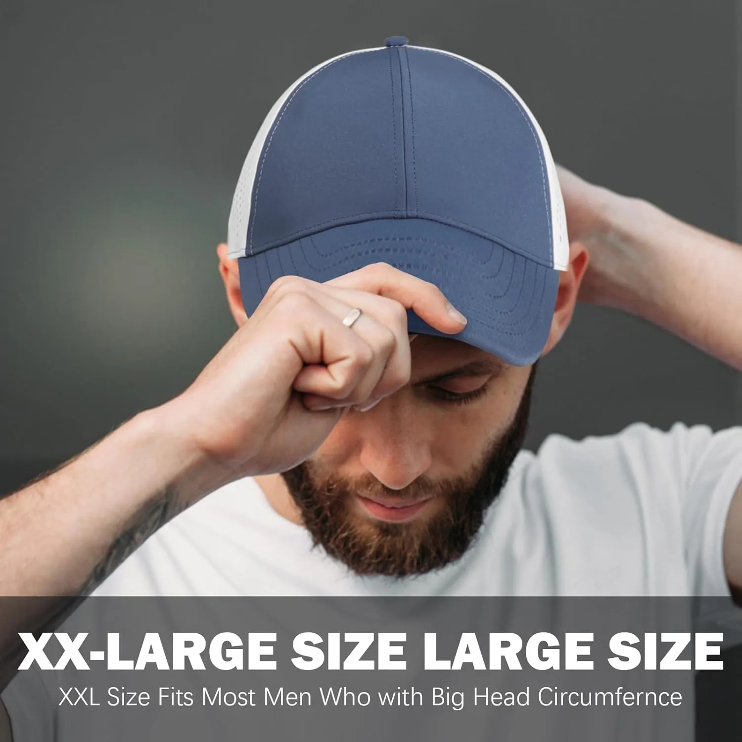 Oversize XXL Quick Dry Baseball Caps for Men, Mesh Snapback Hat for Big Head 23.6"-25.9", Unisex Outdoor Sport Hat