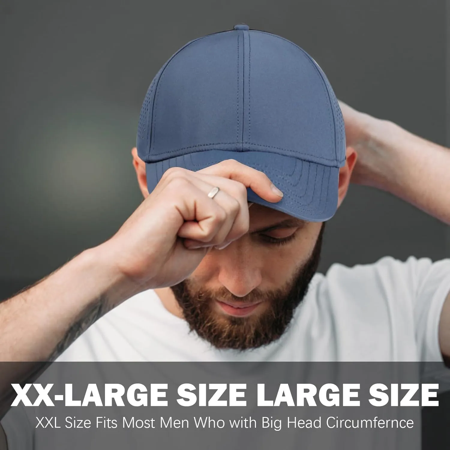 Oversize XXL Quick Dry Baseball Caps for Men, Mesh Snapback Hat for Big Head 23.6"-25.9", Unisex Outdoor Sport Hat