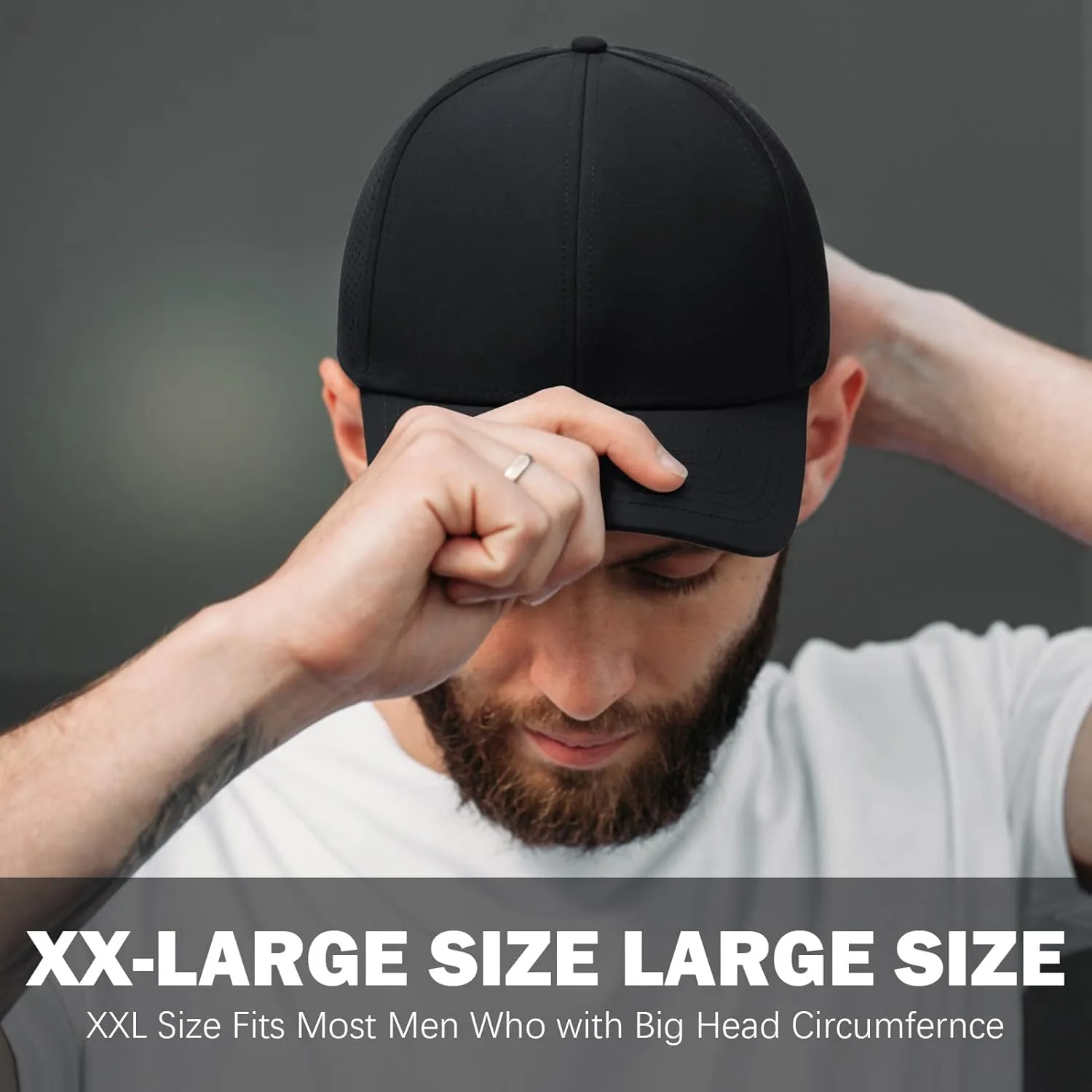 Oversize XXL Quick Dry Baseball Caps for Men, Mesh Snapback Hat for Big Head 23.6"-25.9", Unisex Outdoor Sport Hat