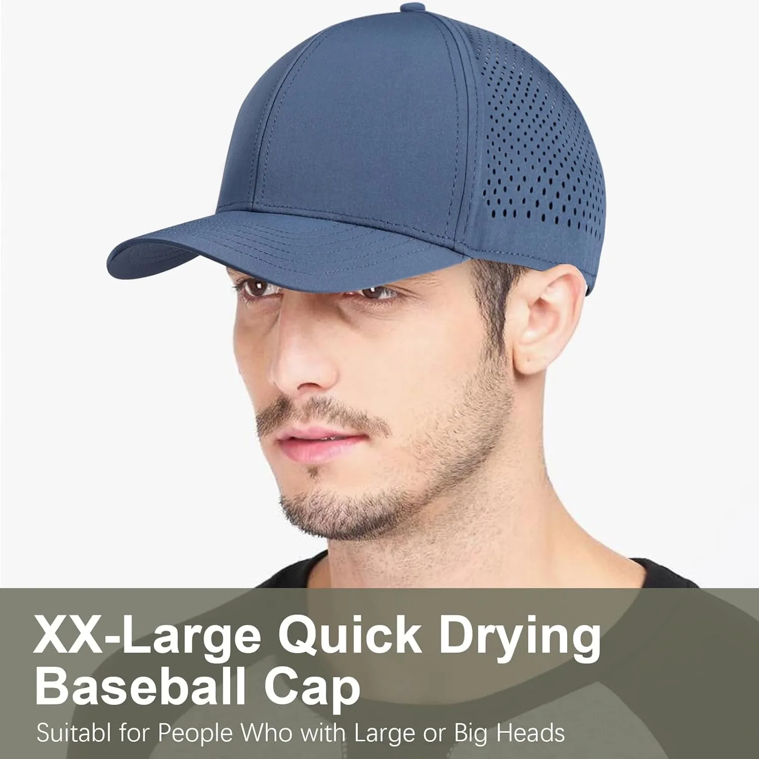 Oversize XXL Quick Dry Baseball Caps for Men, Mesh Snapback Hat for Big Head 23.6"-25.9", Unisex Outdoor Sport Hat