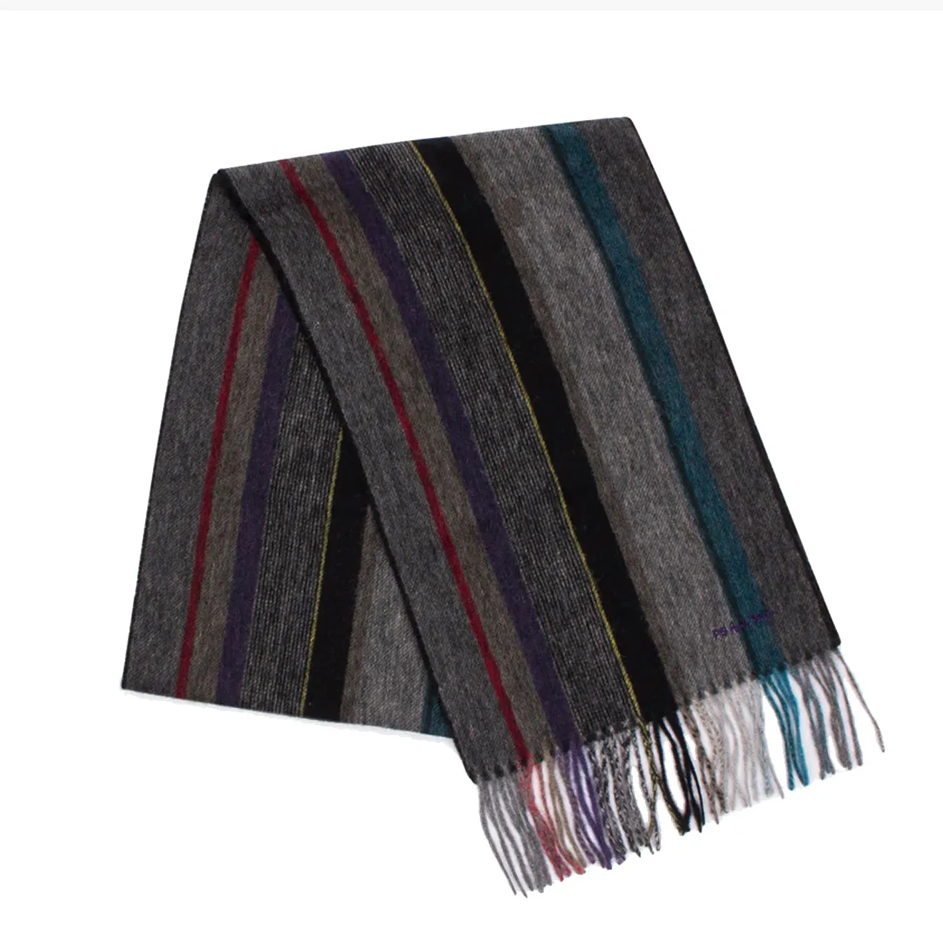 Paul Smith College Scarf Grey Stripe