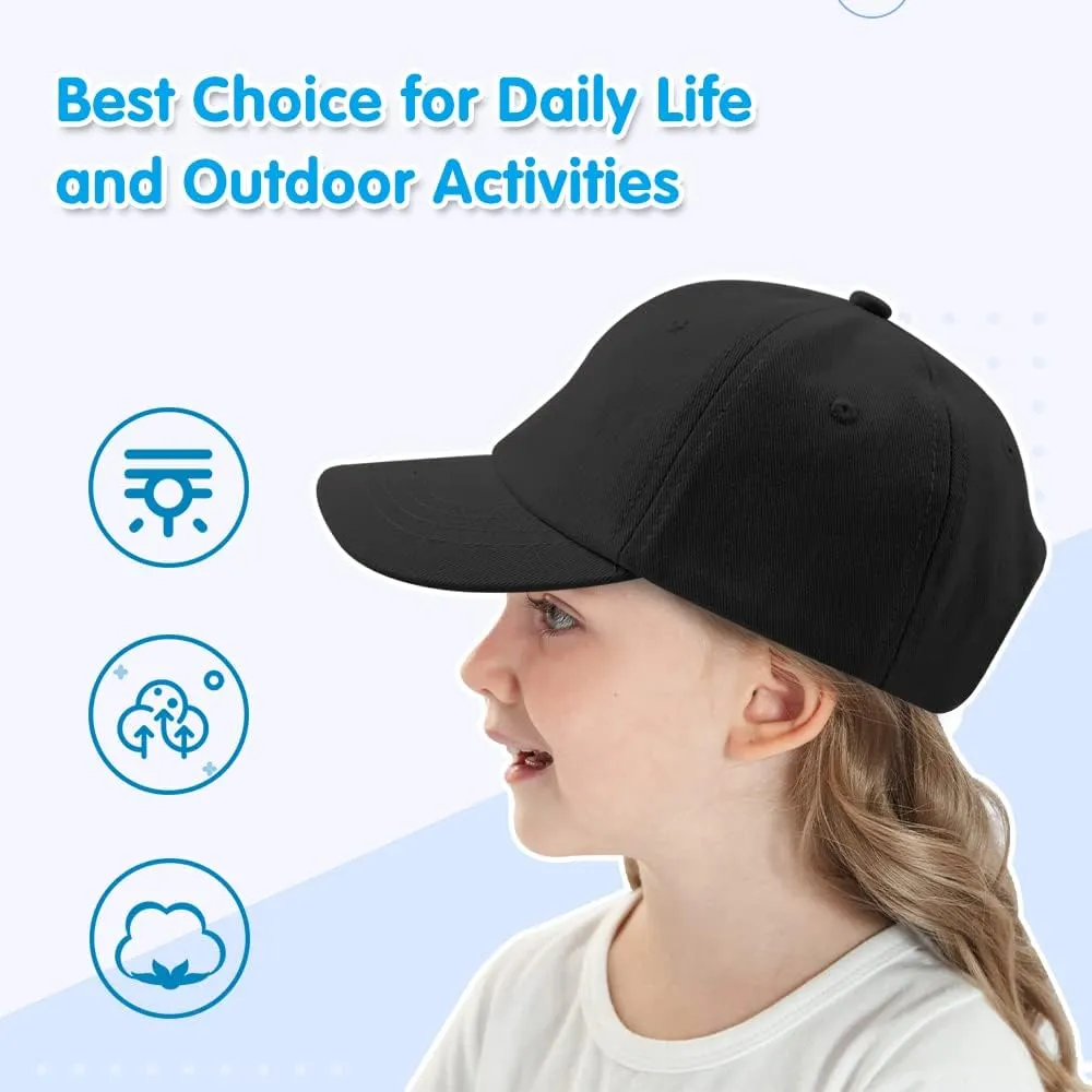 Peecabe Plain Toddler Baseball Hat Unisex Cotton Kids Trucker Hat Adjustable Baby Boys Sun Caps Girls Baseball Cap 1-5Y