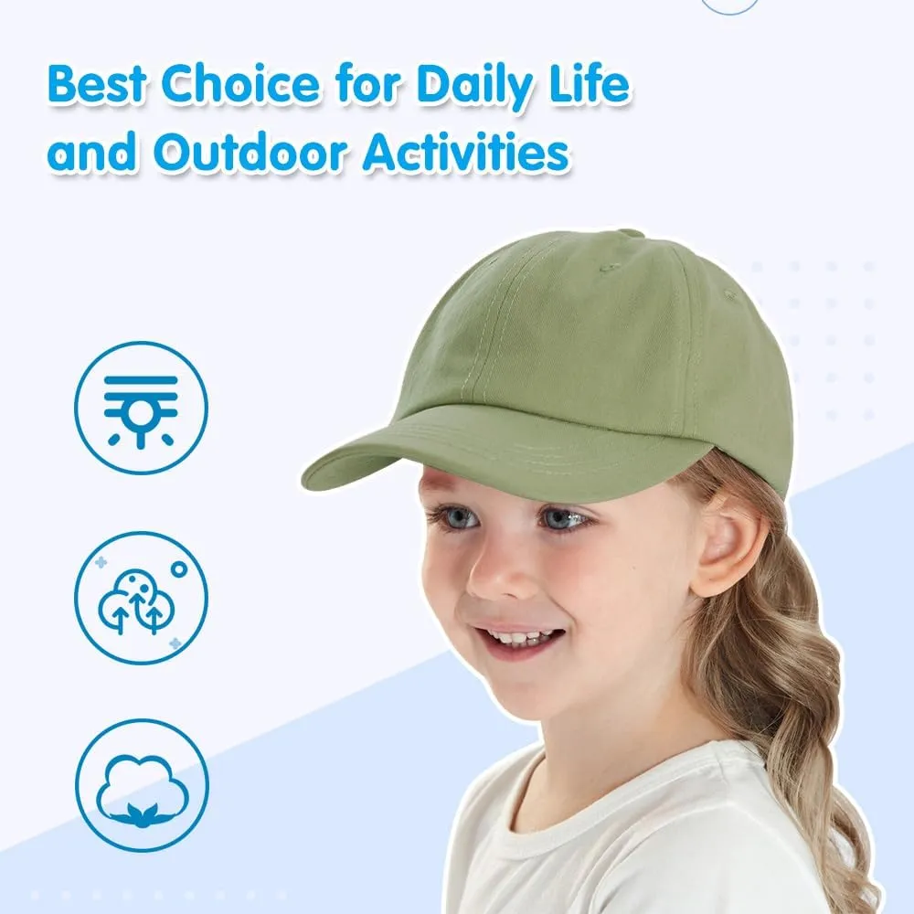 Peecabe Plain Toddler Baseball Hat Unisex Cotton Kids Trucker Hat Adjustable Baby Boys Sun Caps Girls Baseball Cap 1-5Y