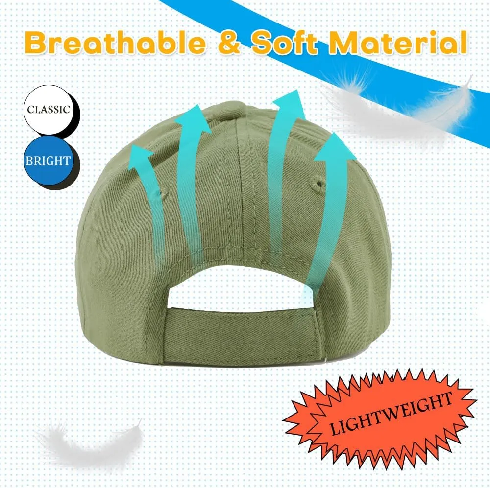 Peecabe Plain Toddler Baseball Hat Unisex Cotton Kids Trucker Hat Adjustable Baby Boys Sun Caps Girls Baseball Cap 1-5Y