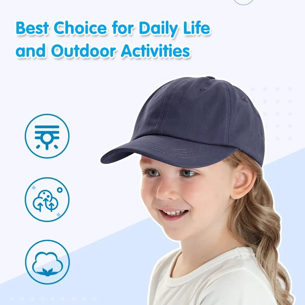 Peecabe Plain Toddler Baseball Hat Unisex Cotton Kids Trucker Hat Adjustable Baby Boys Sun Caps Girls Baseball Cap 1-5Y