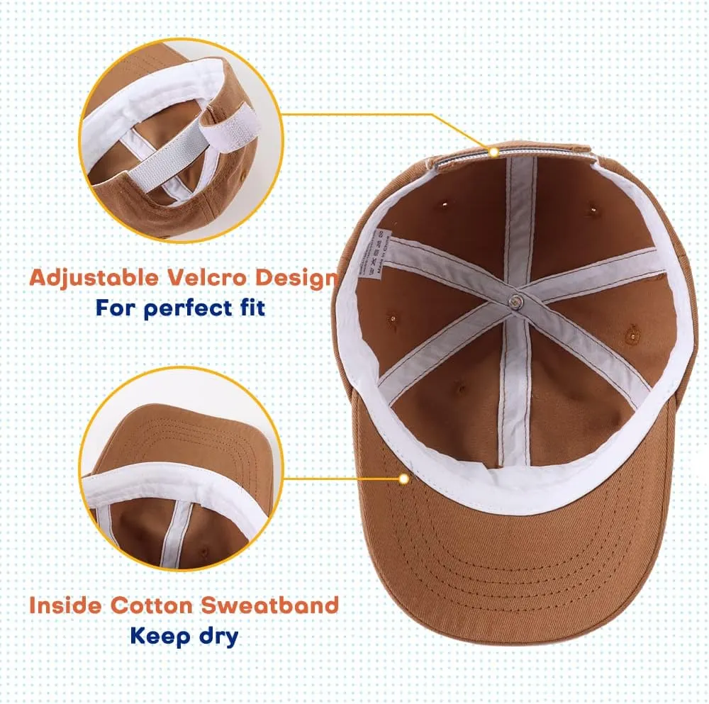 Peecabe Plain Toddler Baseball Hat Unisex Cotton Kids Trucker Hat Adjustable Baby Boys Sun Caps Girls Baseball Cap 1-5Y