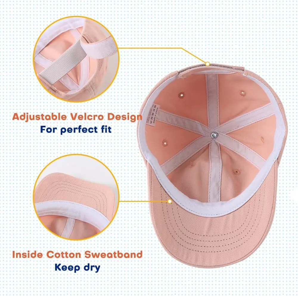 Peecabe Plain Toddler Baseball Hat Unisex Cotton Kids Trucker Hat Adjustable Baby Boys Sun Caps Girls Baseball Cap 1-5Y