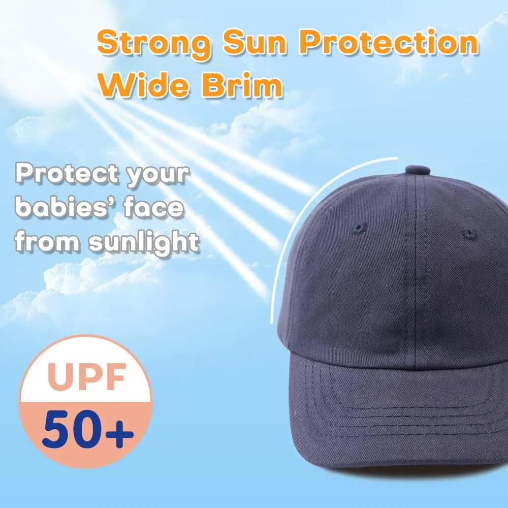 Peecabe Plain Toddler Baseball Hat Unisex Cotton Kids Trucker Hat Adjustable Baby Boys Sun Caps Girls Baseball Cap 1-5Y