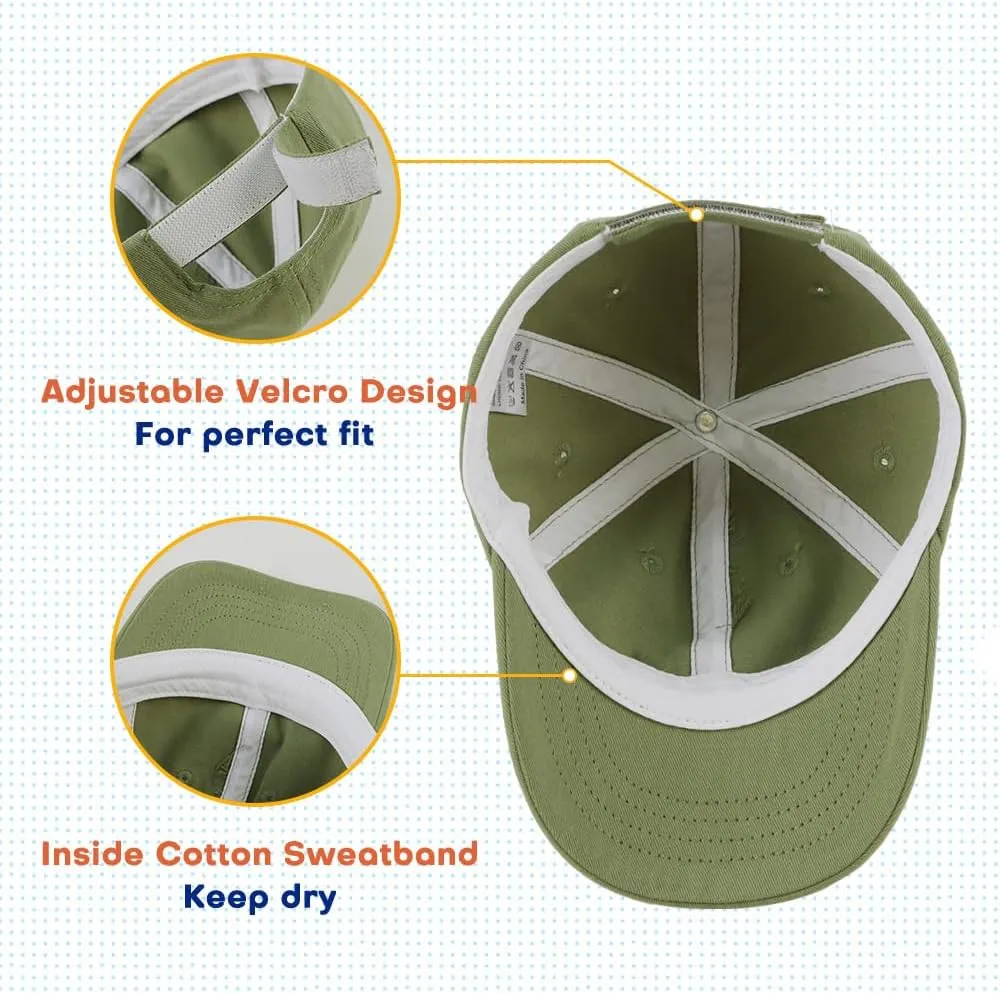 Peecabe Plain Toddler Baseball Hat Unisex Cotton Kids Trucker Hat Adjustable Baby Boys Sun Caps Girls Baseball Cap 1-5Y