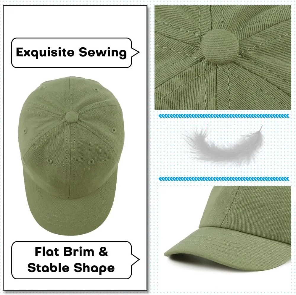 Peecabe Plain Toddler Baseball Hat Unisex Cotton Kids Trucker Hat Adjustable Baby Boys Sun Caps Girls Baseball Cap 1-5Y