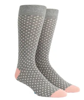 Pindot Soft Grey Dress Socks