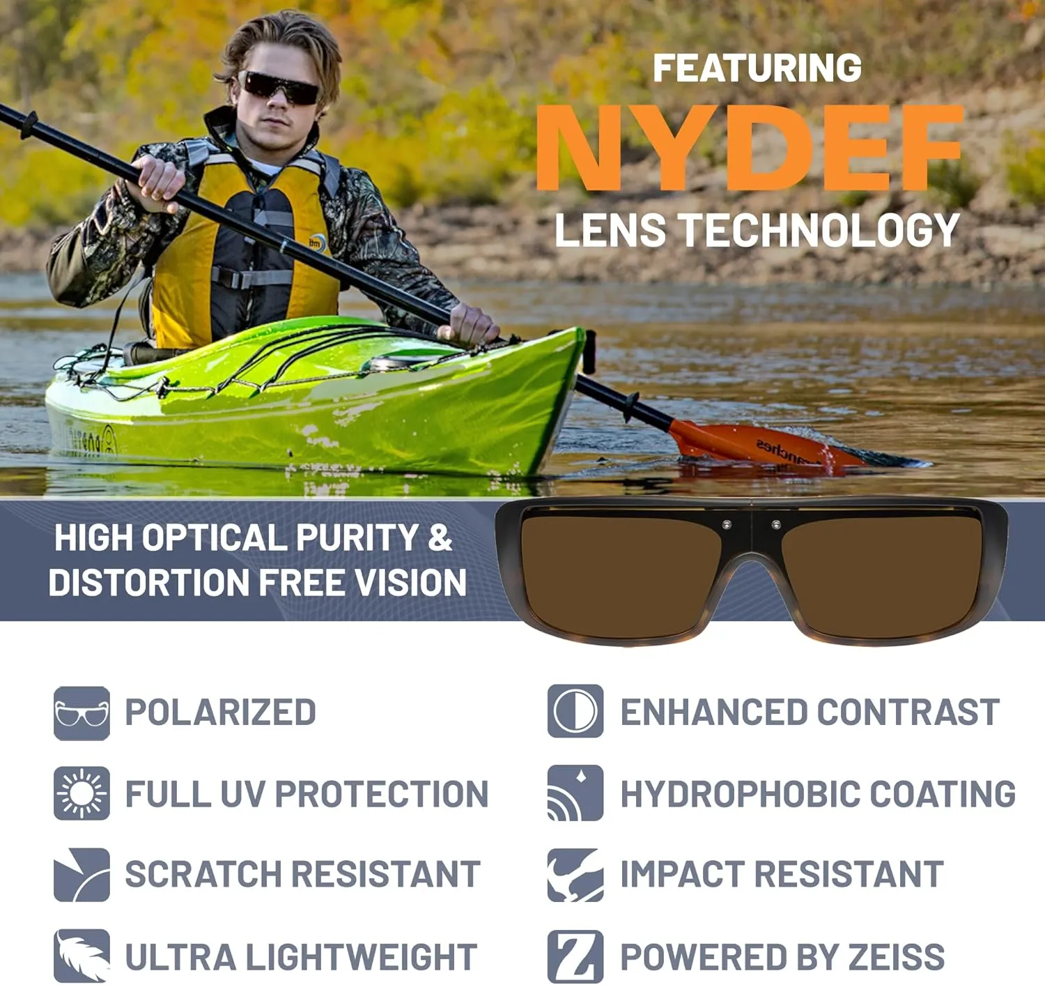 POPGEAR Mens Sport Sunglasses, Womens Polarized Sunglasses, Grilamid TR90 Made in Italy, Easily Collapse For Compact Storage