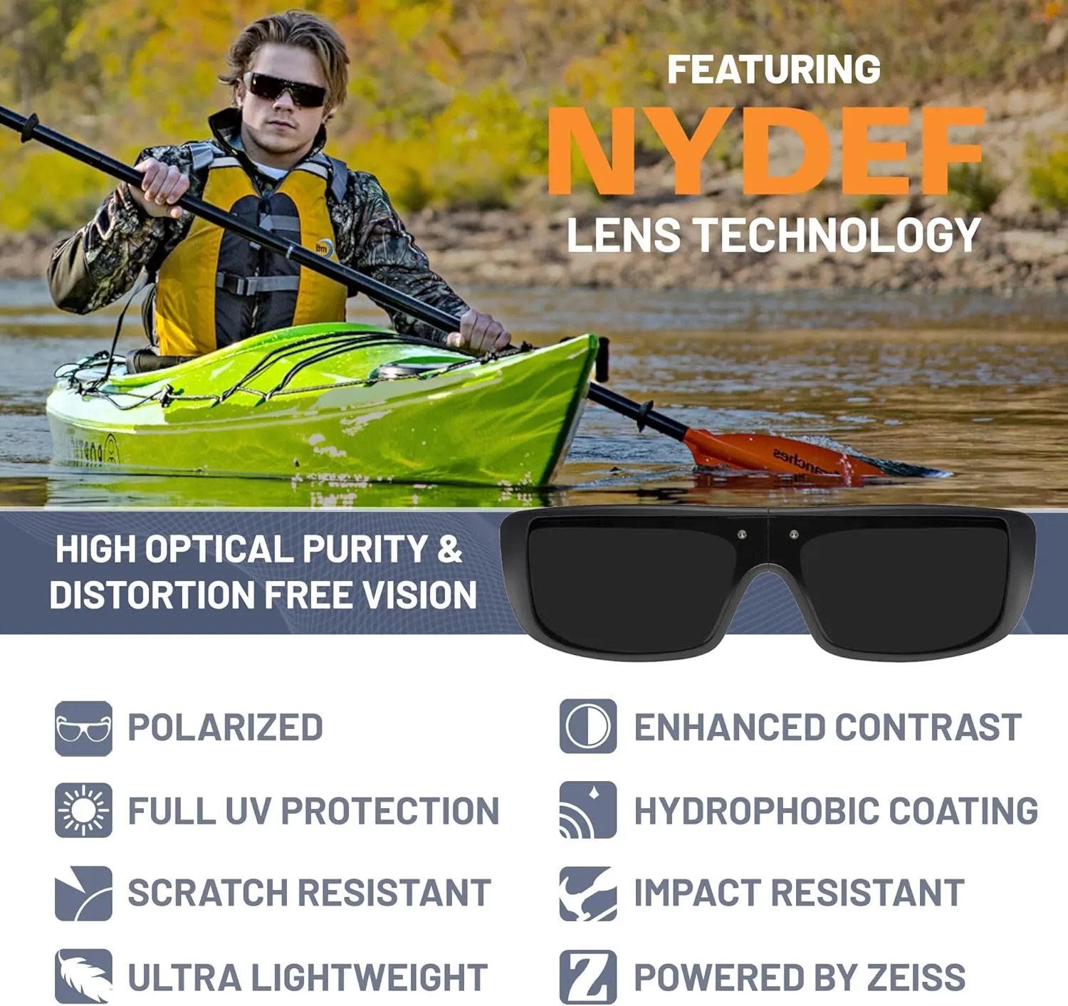 POPGEAR Mens Sport Sunglasses, Womens Polarized Sunglasses, Grilamid TR90 Made in Italy, Easily Collapse For Compact Storage