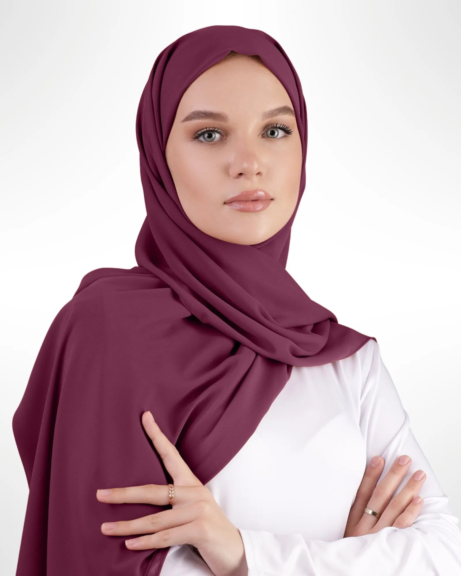 Premium Chiffon Hijab – Burgundy