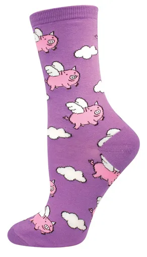 Purple When Pigs Fly Socks (Women's)