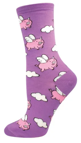 Purple When Pigs Fly Socks (Women's)