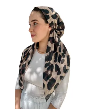 Scarf Bar Enlarged Leopard Classic Pre-Tied Bandanna with Full Grip