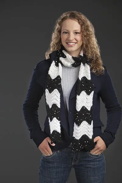 Sequin Ripple Stripe Scarf