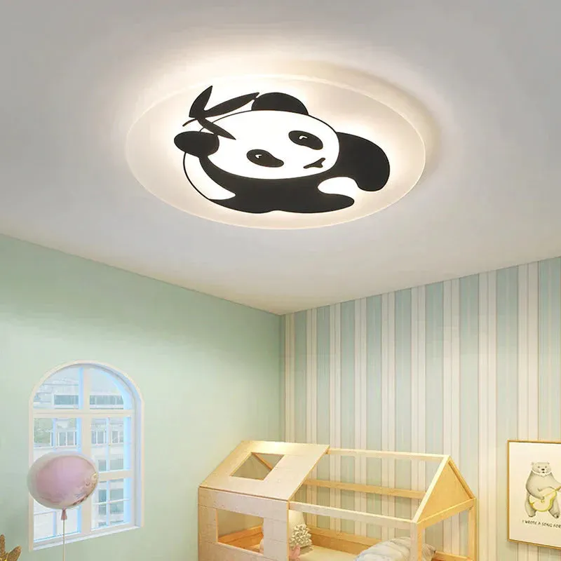 Simple Modern Children's Room Lamp Panda LED Ceiling Lamp