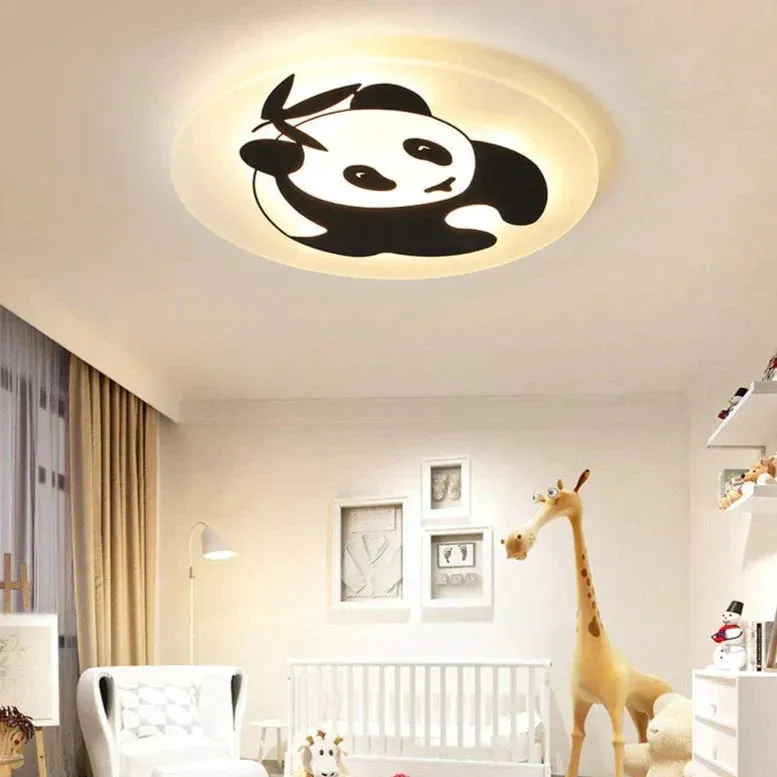 Simple Modern Children's Room Lamp Panda LED Ceiling Lamp
