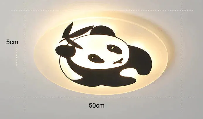 Simple Modern Children's Room Lamp Panda LED Ceiling Lamp