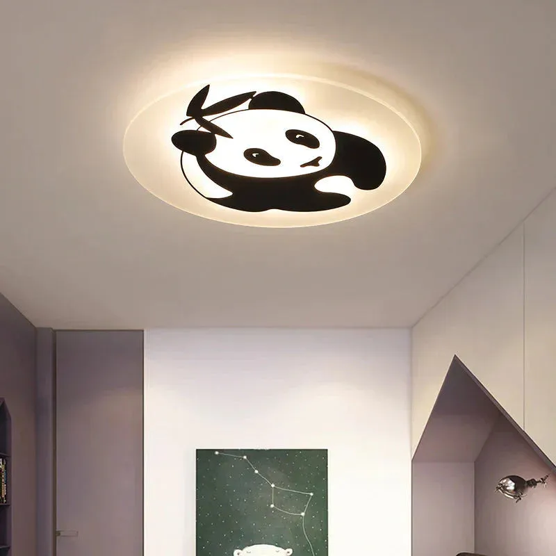 Simple Modern Children's Room Lamp Panda LED Ceiling Lamp