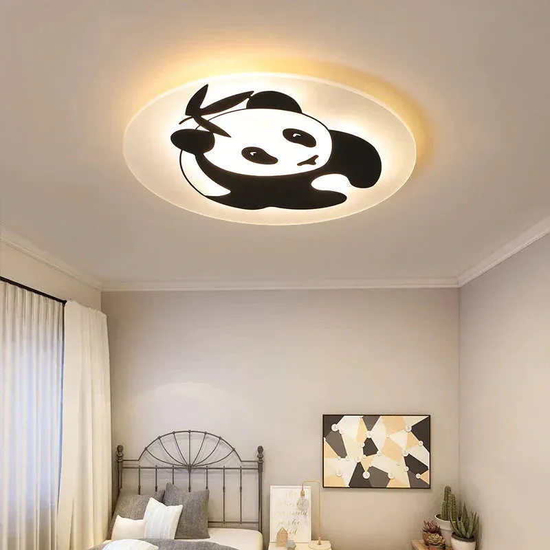 Simple Modern Children's Room Lamp Panda LED Ceiling Lamp