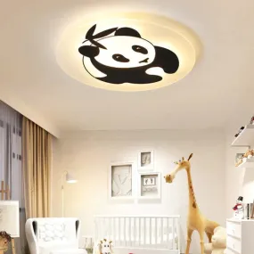 Simple Modern Children's Room Lamp Panda LED Ceiling Lamp