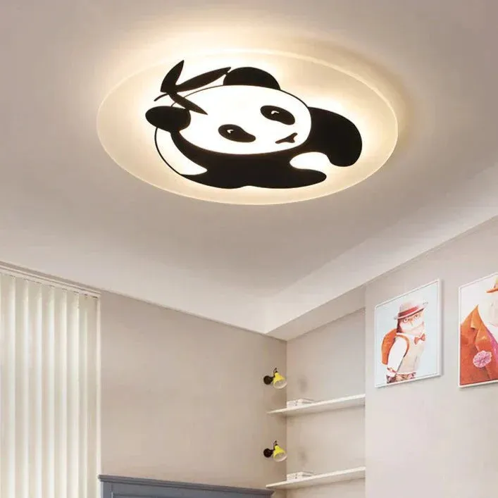 Simple Modern Children's Room Lamp Panda LED Ceiling Lamp