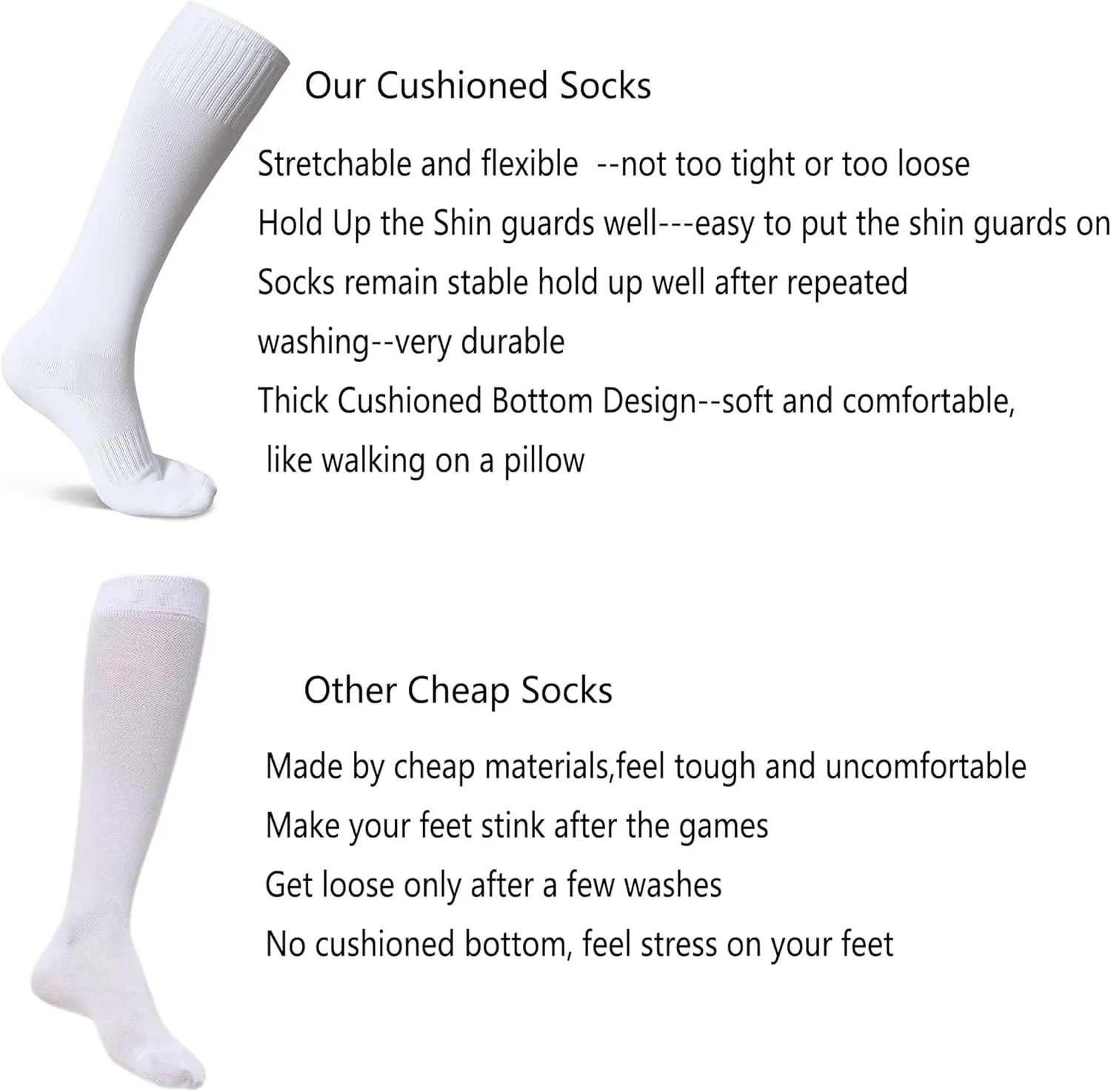 Soccer Softball Baseball Football Socks for Adults Youth Men Women Knee High Sport Athletic Socks