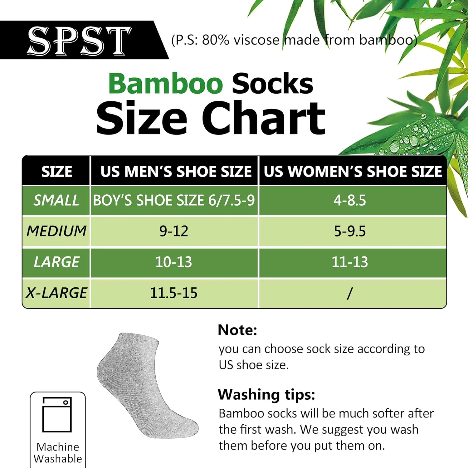 SPST Running Viscose Socks, Women Men Moisture Wicking Cushioned Breathable Soft Ankle/Crew Hiking Low Cut Seamless Socks