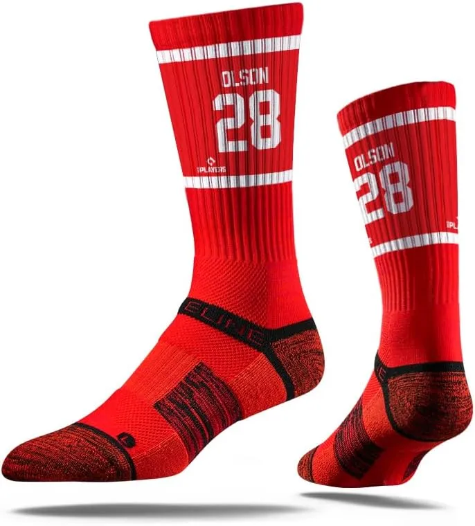 Strideline Atlanta Braves Matt Olson Premium Crew Sherzy Red Socks
