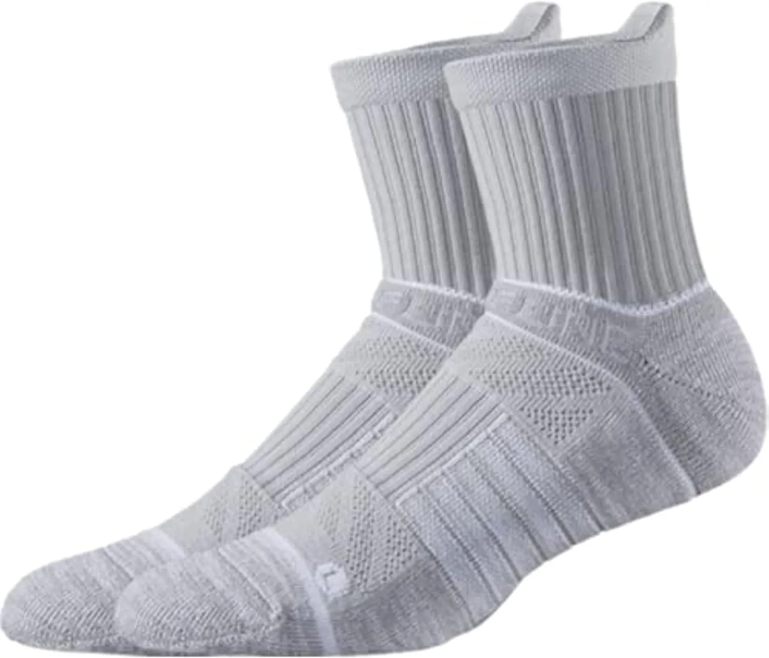 Strideline Basic Mid Length Socks | Quad-Ply Yarn Padding, Direct Compression and Zoned Cushioning, 1 Pack (Heather Grey, Medium-Large)