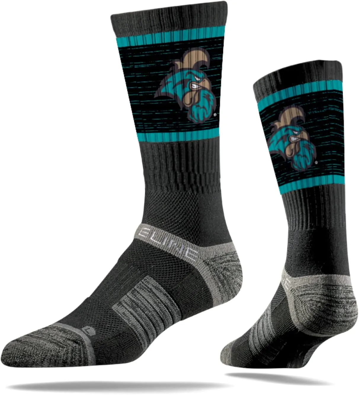 Strideline Coastal Carolina Chanticleers NCAA Licensed Crew Socks - Black